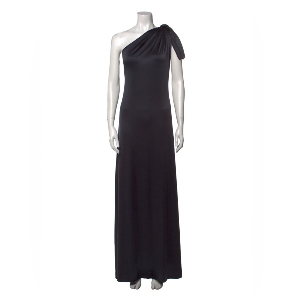 Halston heritage one shoulder long dress